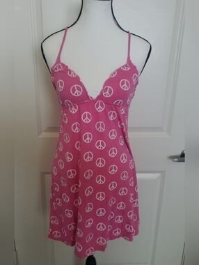 Pink Victoria's Secret Pink Peace Sign Nightie Gown